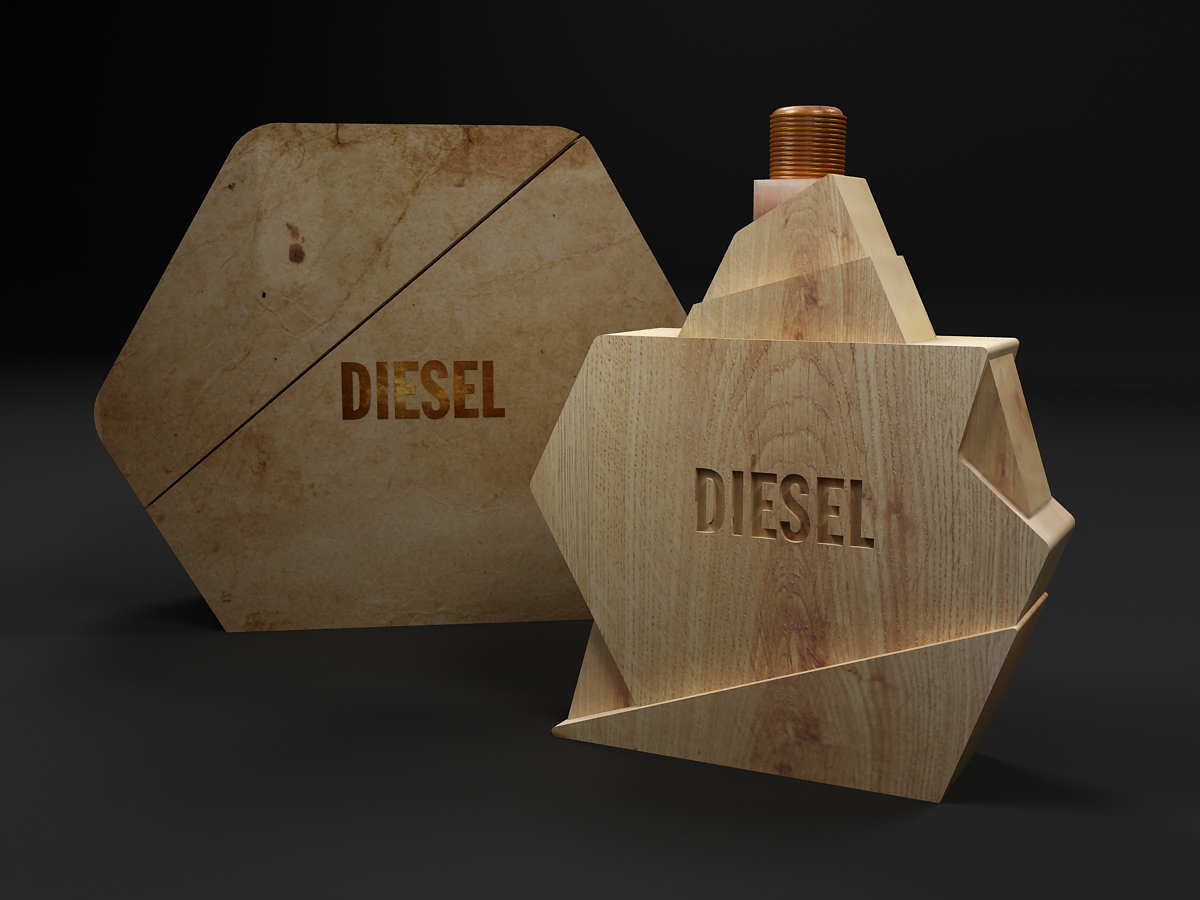 Diesel perfume cocept design hossam moustafa 3dmax new Stand booth fragrances davidoff gabana the one winter