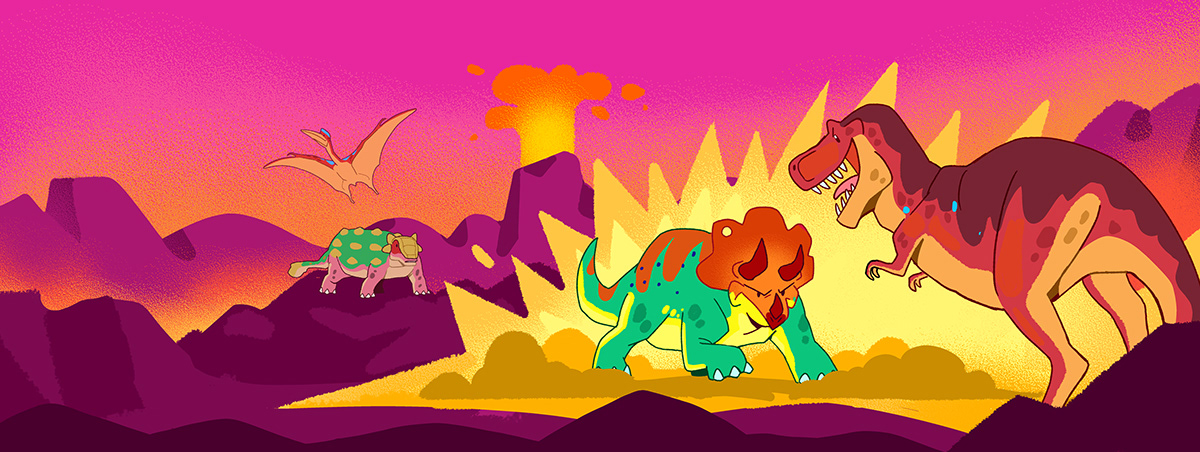 dinosaurs dinos cartoon Dinosaurios infantil kids Character design  digital illustration concept art artwork