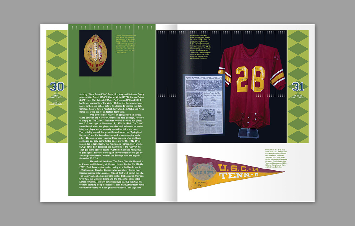 football catalog history book design