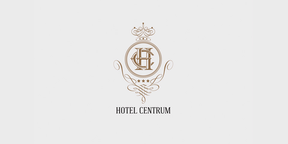 hotel centrum corporate identity crest Business Cards logo