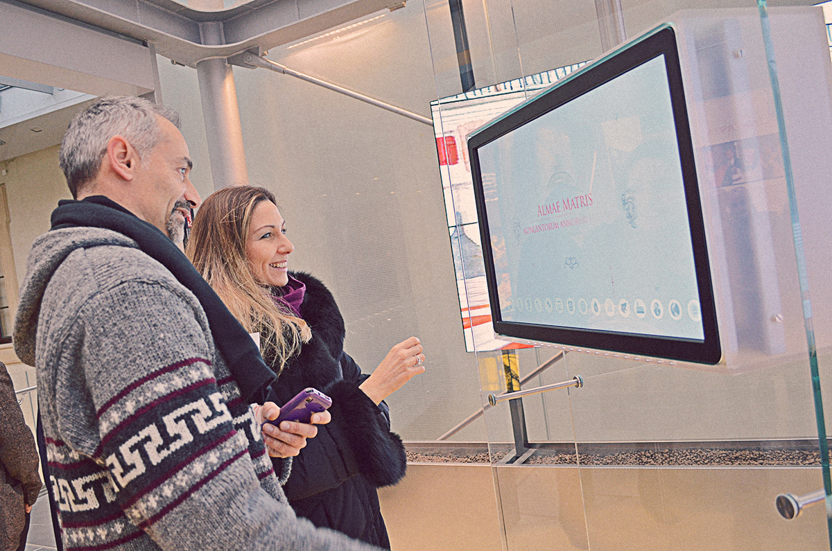 museum vector interactive touch screen bologna Alma Mater motion graphics University università history