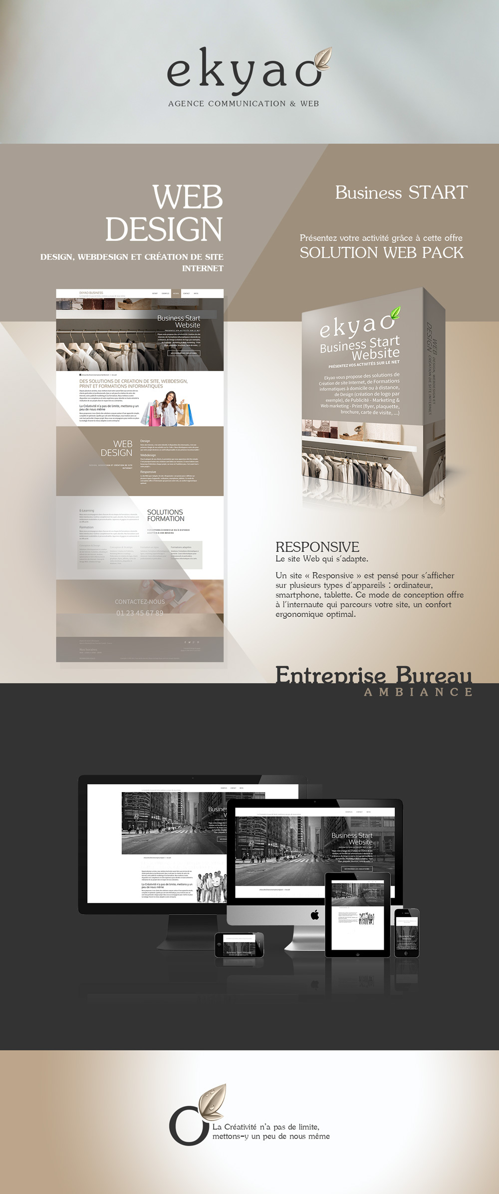 Adobe Portfolio ekyao business start agence communication design presentation logo Responsive Website Webdesign