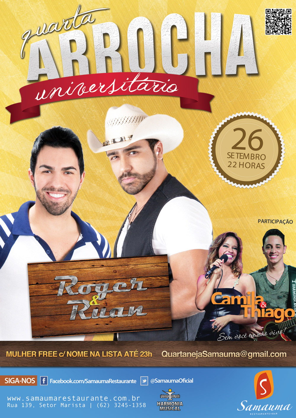 sertanejo country flyer samauma goiânia restaurante bar Show arrocha 
