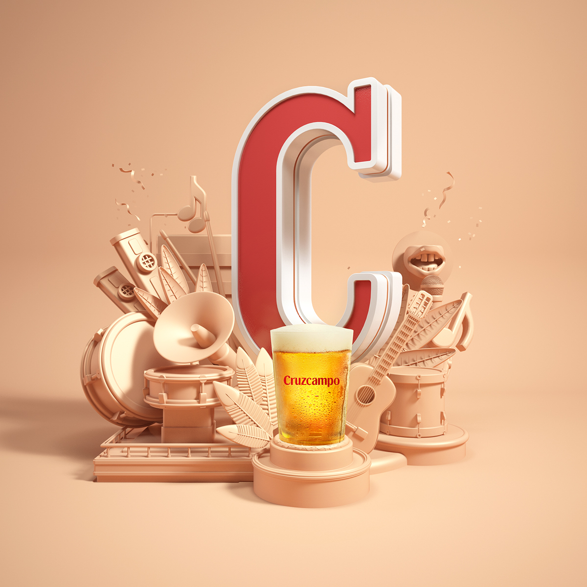 beer Carnival 3D cinema4d Render set c4d