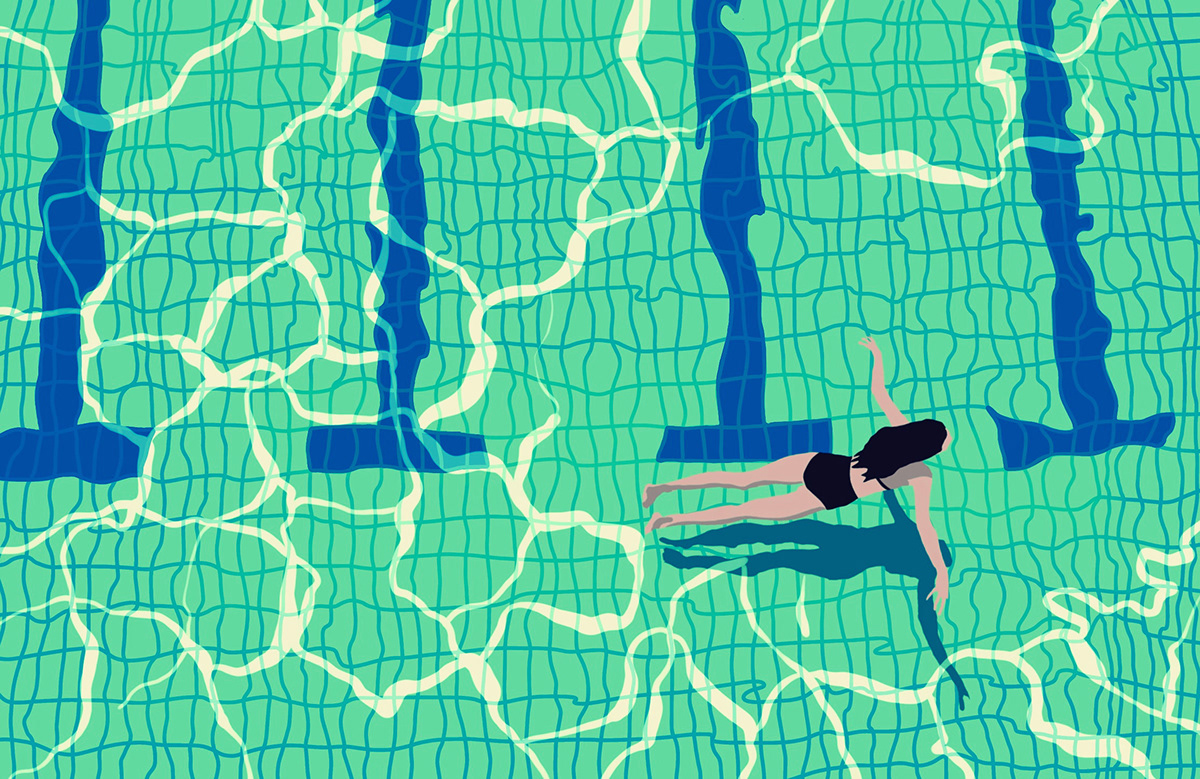 girl Pool print swim swimmer swimming pool water woman