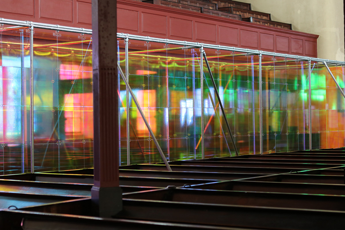 church color colour dichroic Installation Art light light art presence reflection tunnel