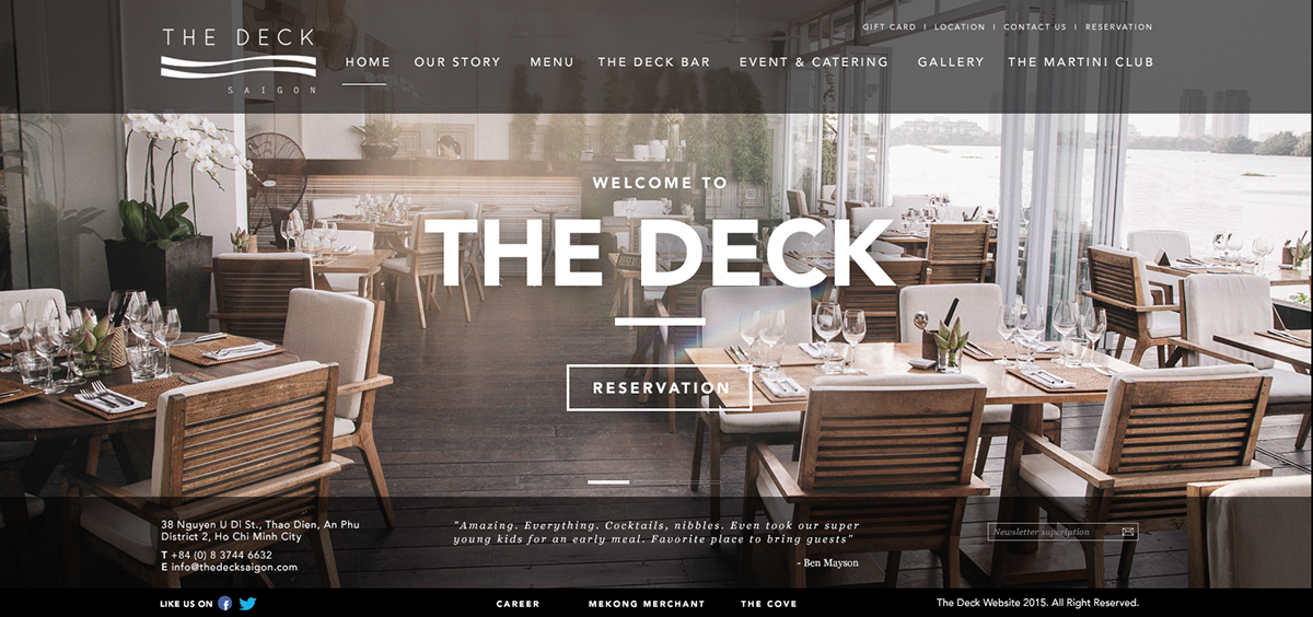 Website design the deck saigon jlstudio vietnam team work restaurant fancy river side