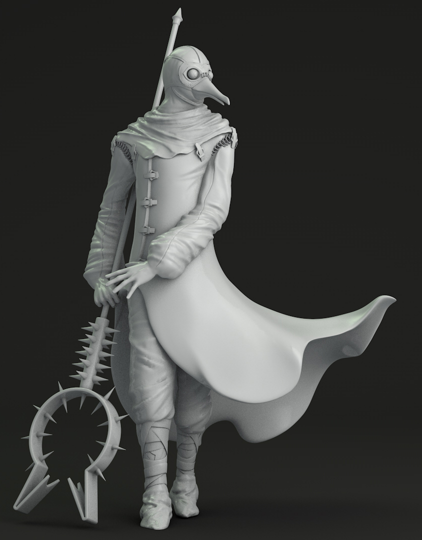 fanart 3D model bird badass gothic Berserk anime man conceptart