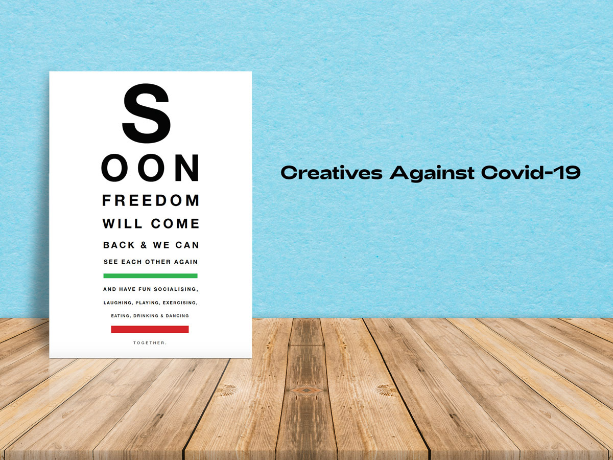 COVid creatives creatives against covid design Exhibition  Eye Chart graphic design  Ireland positivity poster