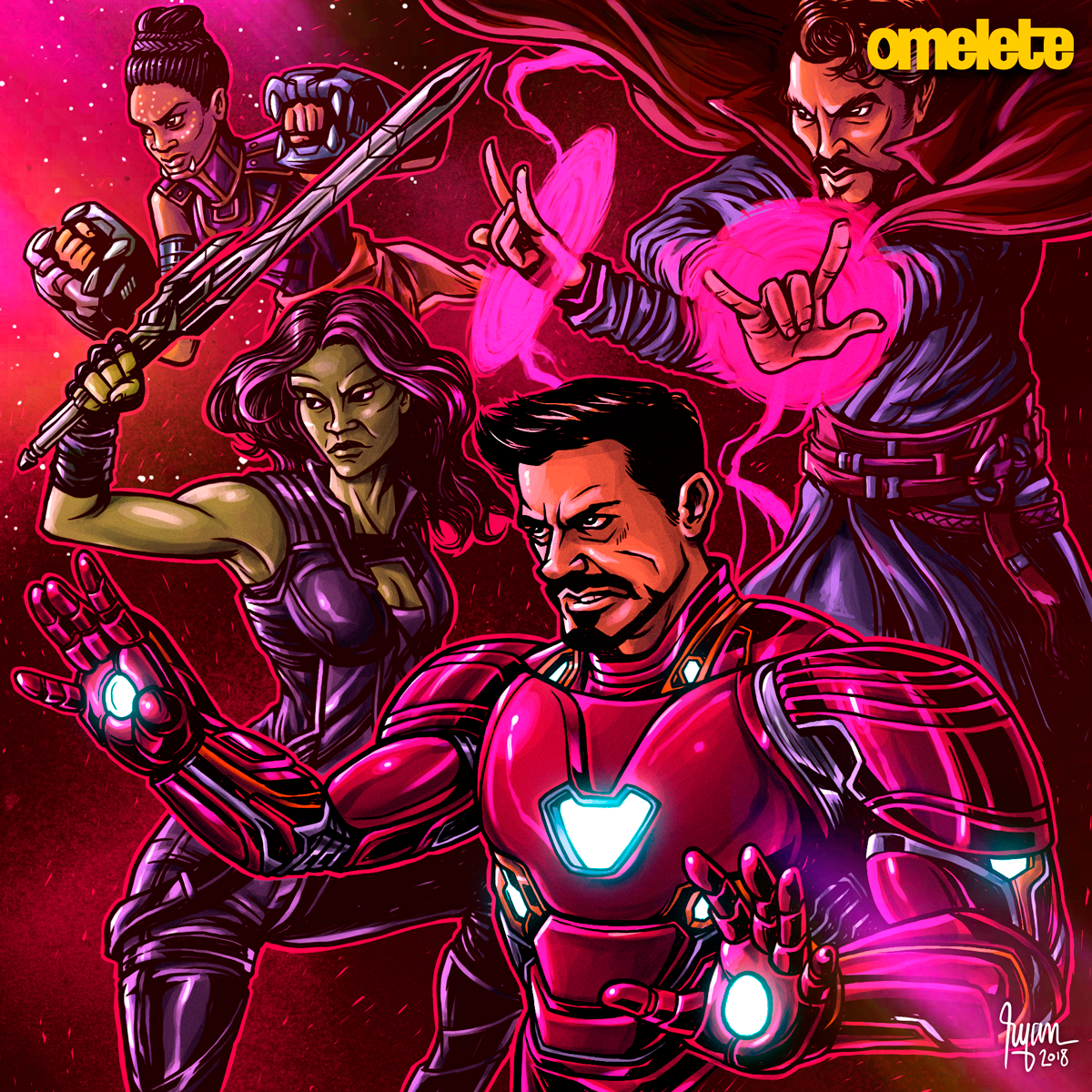 vingadores Avengers Guardians of the galaxy marvel Infinity war guerra infinita heroes Ilustração comics