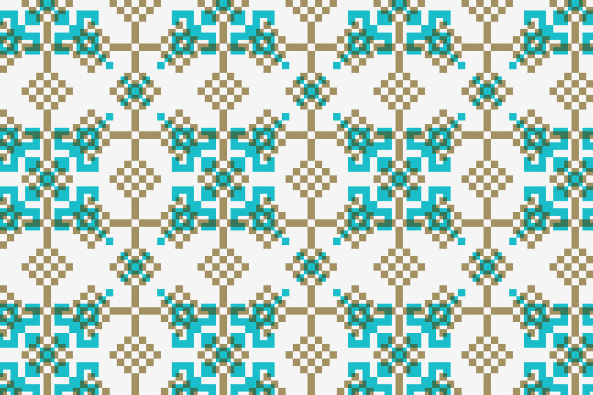 Fattoush  present pattern restaurant pixel tile simple gold