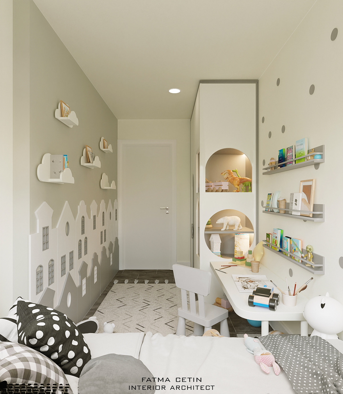 apartment architect architecture design Interior minimal modern scene 3D babyroomdesign