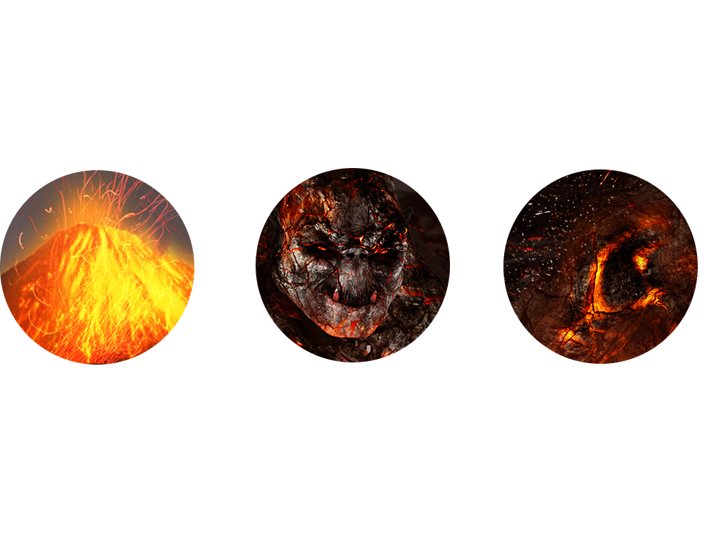 Volcanic monster lava volcano meteor effects