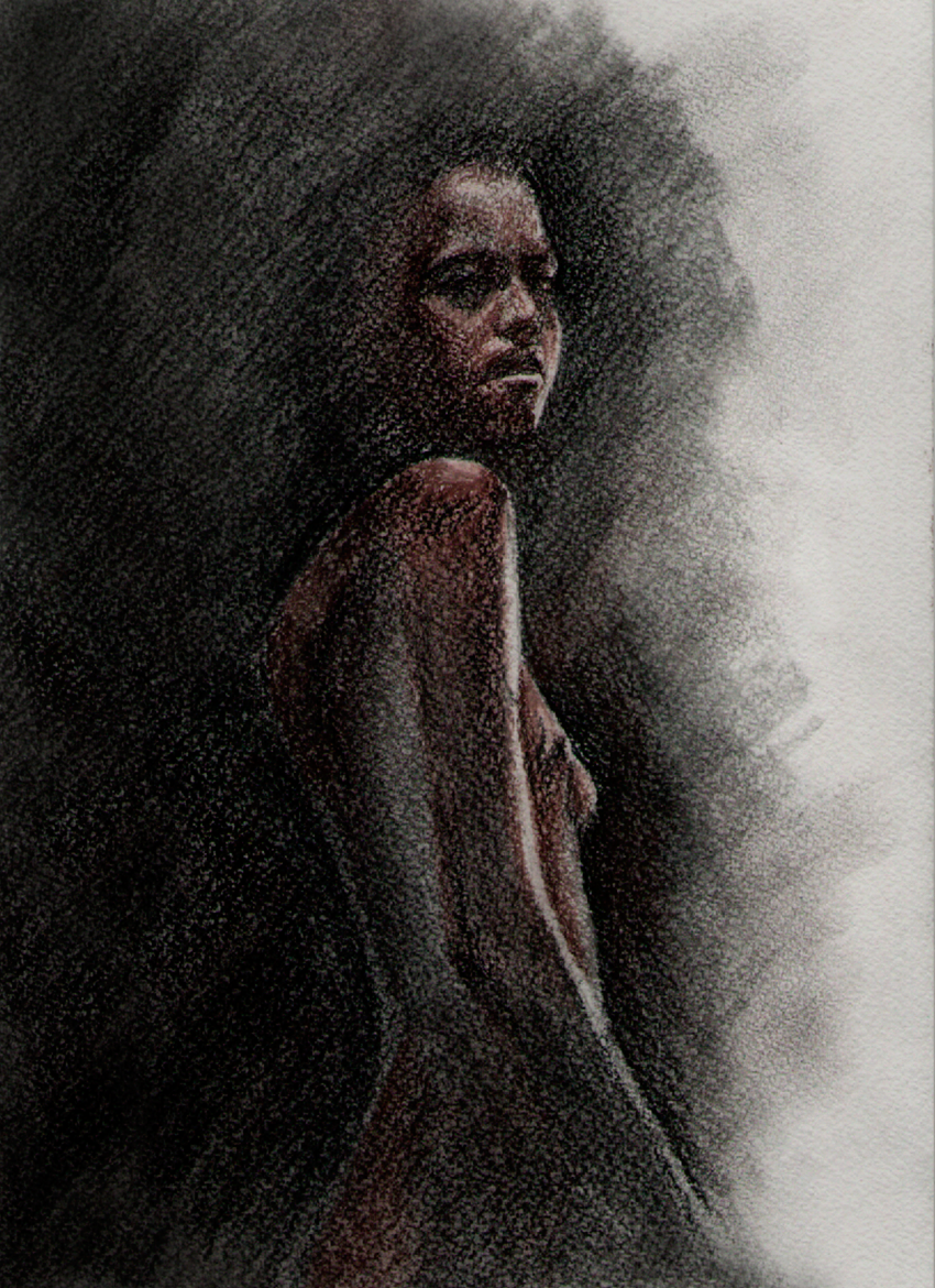 charcoal pencil portrait sketch