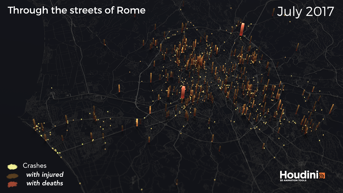 Data Viz data visualization houdini Procedural streets geohack generative