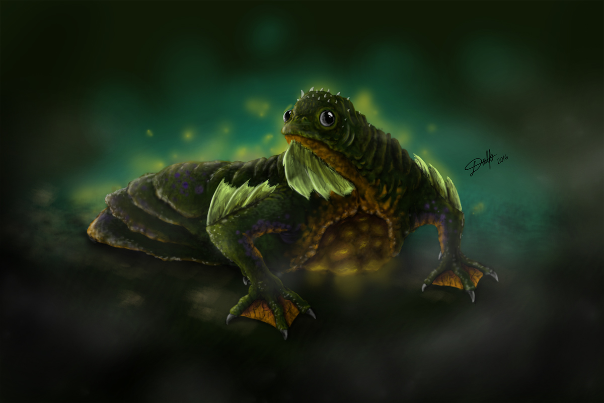 Anfibio amphibious swamp pantano art digital ilustracion