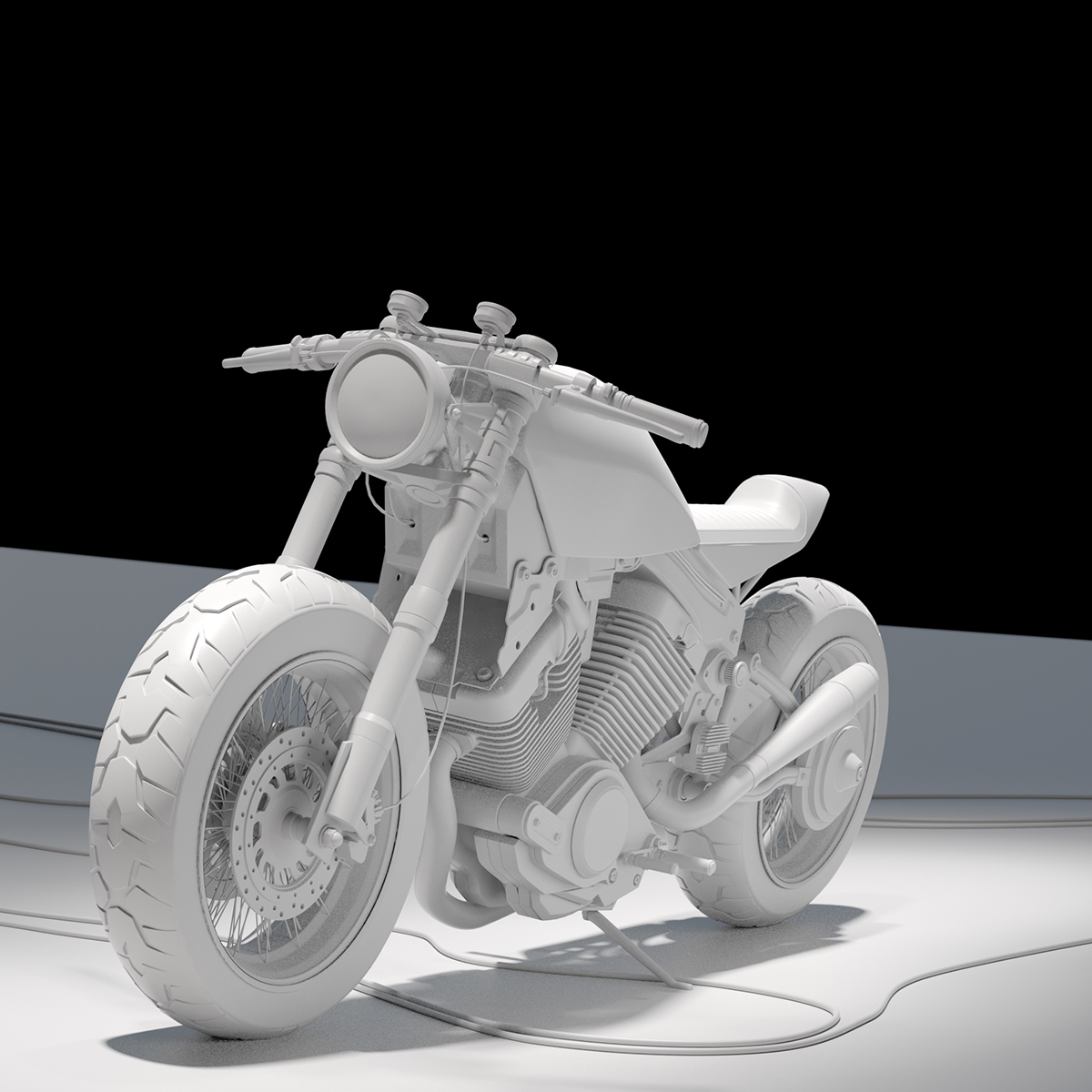 motorcycle caferacer 3D design