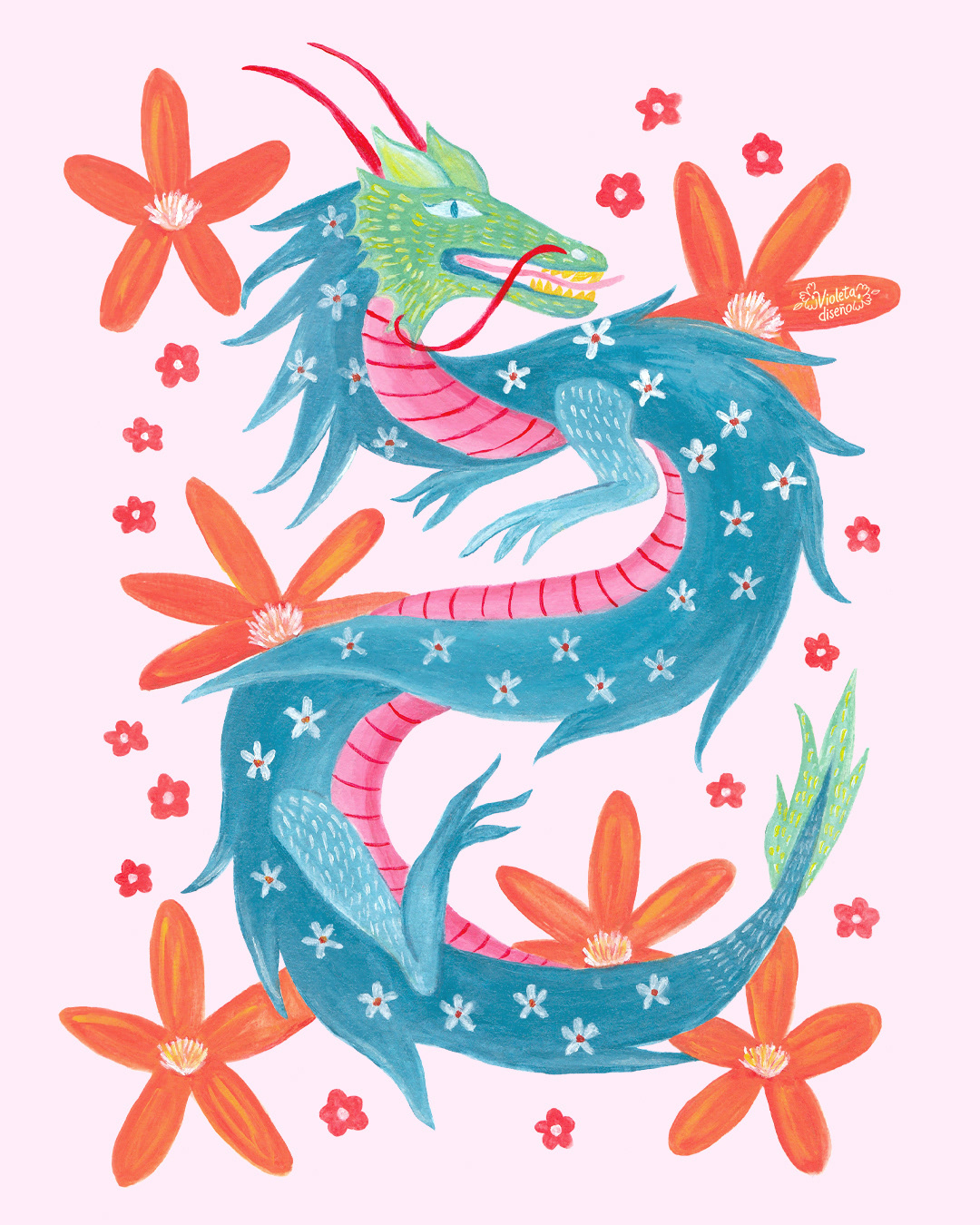 dragon year ILLUSTRATION  Drawing  painting   artist chinese new drawing challenge