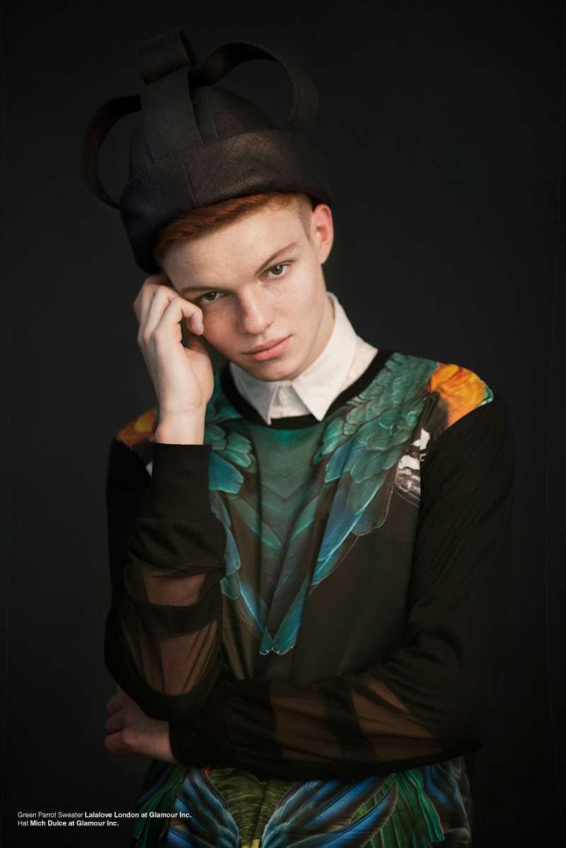 fashion photography studio male male model model Outfits ginger red head freckles boy black