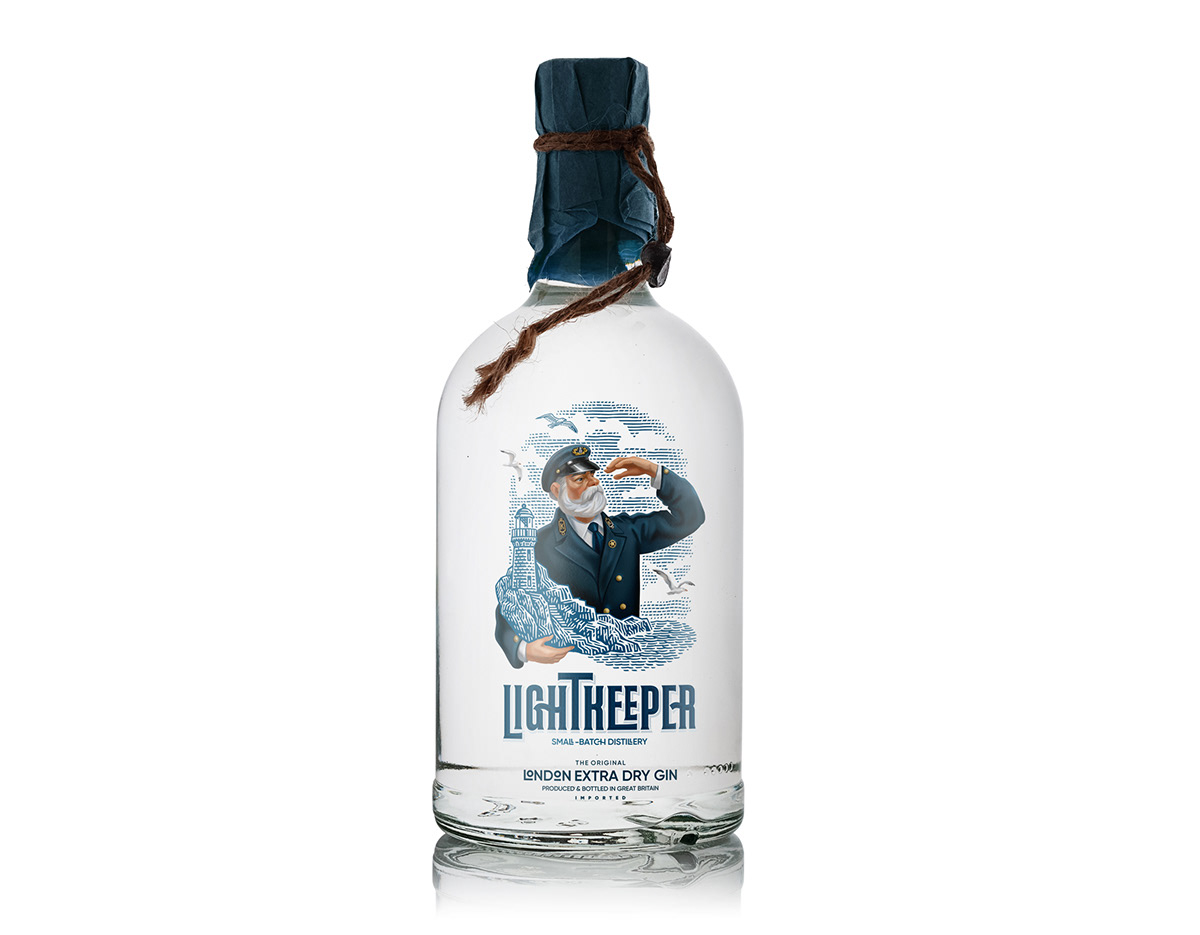 alcohol bottle drink gin Label Logotype Mascot portrait Vodka engraving