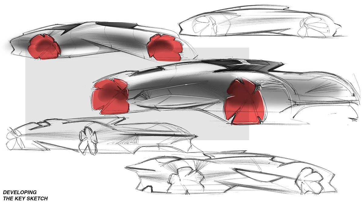 FERRARI supercar Pforzheim Transportation Design draw doodle sportcar sketching sketch Render concept concept car top design school finalist