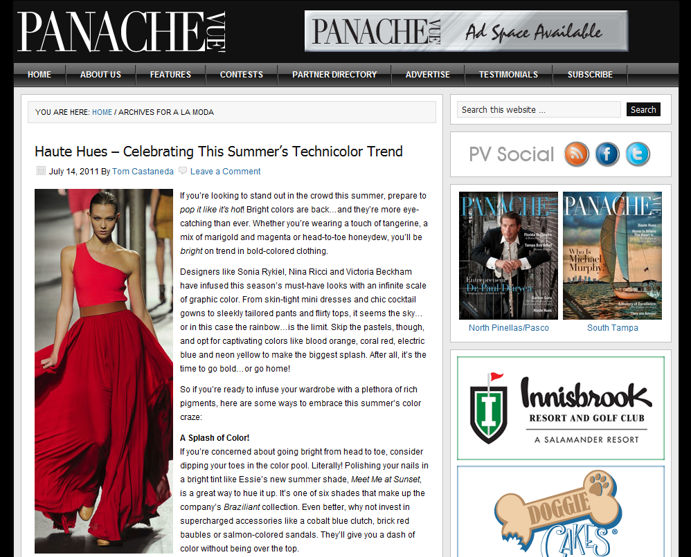 Website Panache Vue Panache Vue Magazine magazine tampa Tampa Bay