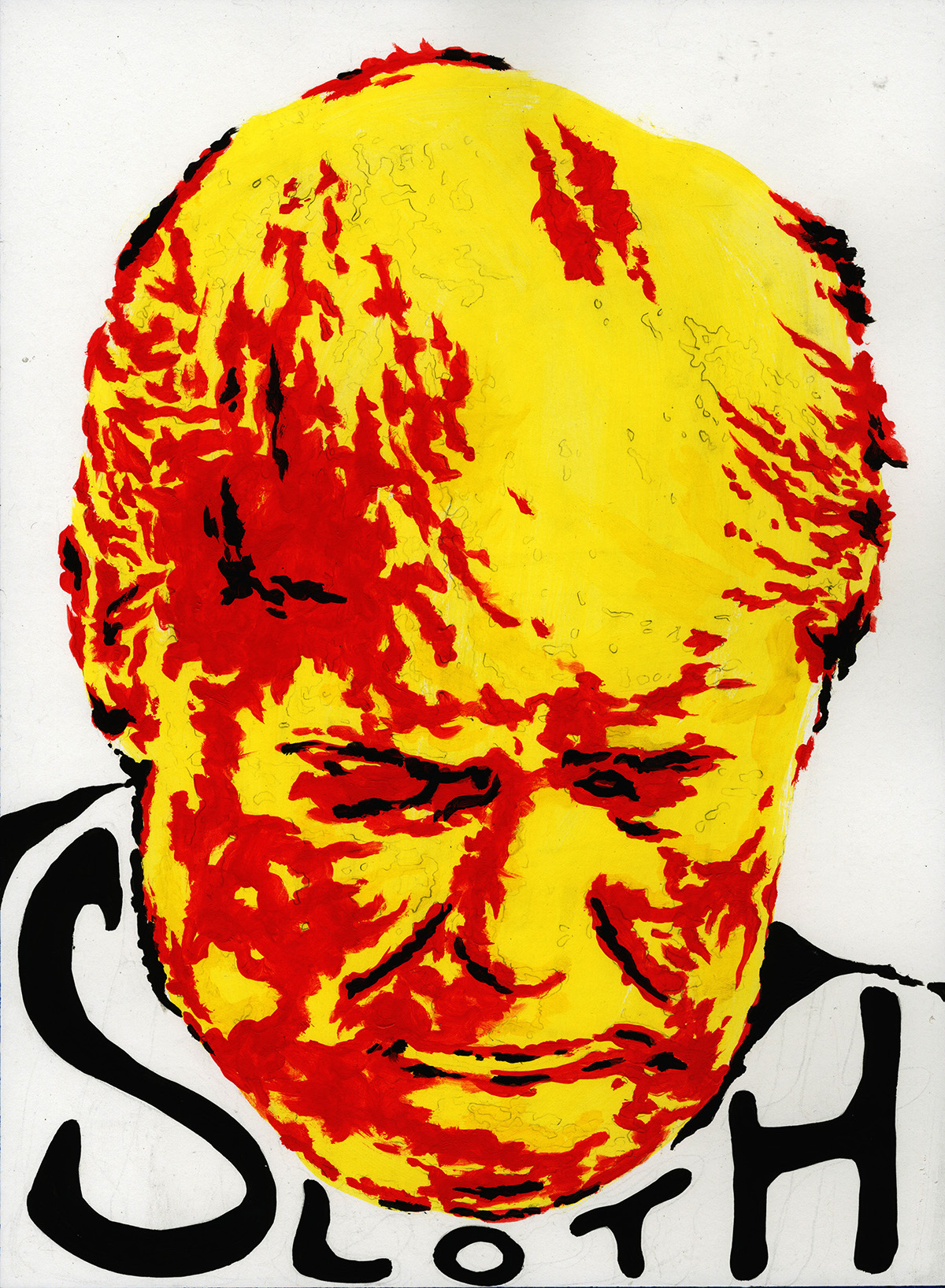 painting   Trump face portrait sins deadly warm Anger president White House