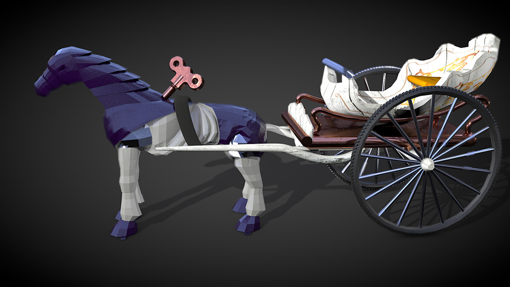 Toy Carriage future horse apple follows robot Light Senor 3d print 3d animation 3d Models