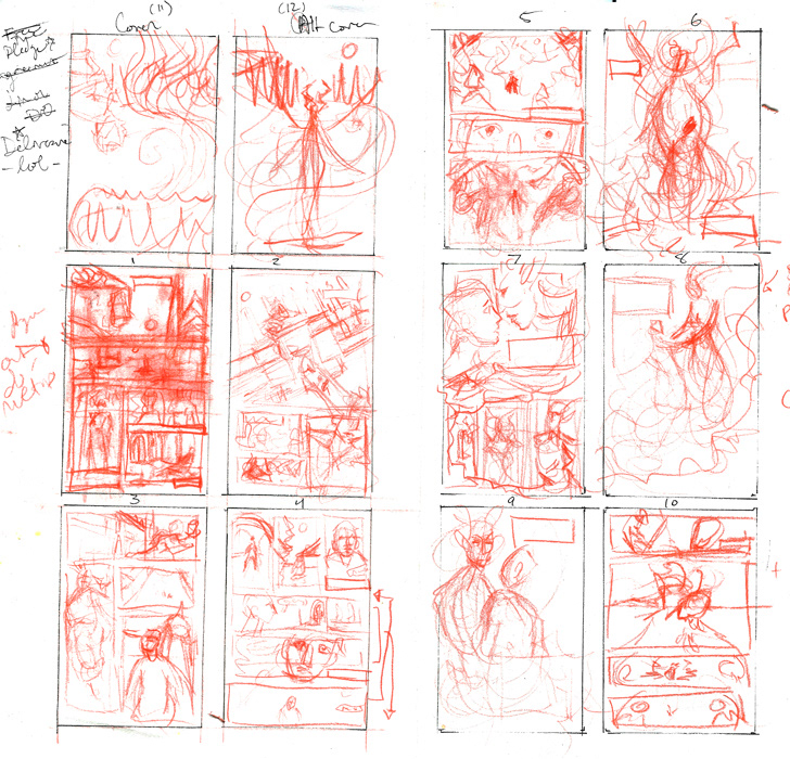 comics Graphic Novel Anthology sketches thumbnails fantasy