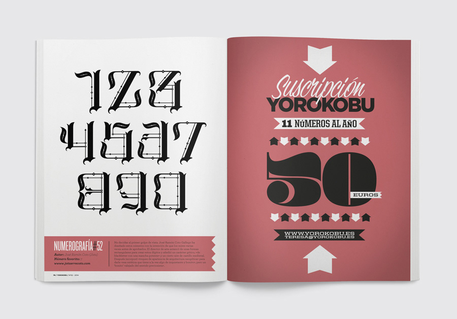 typographic illustration lettering numbers yorokobu type type design custom type Display numerografia magazine Blackletter contemporary