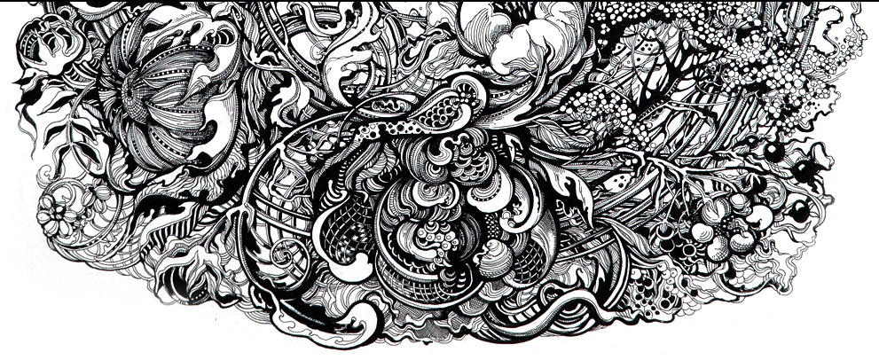 ornament Flowers ink graphics