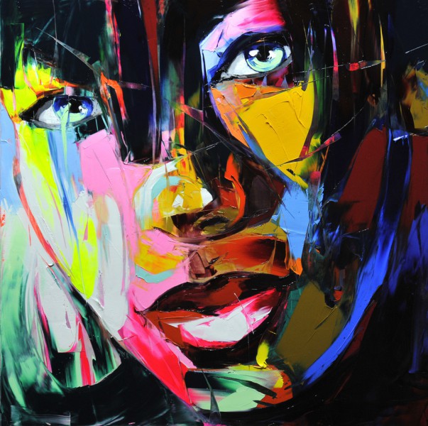 fluo  paintings  Faces nielly knife Paris