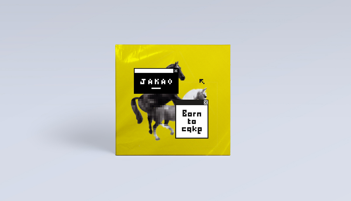 jakao Born cake cd cover informatic Computer yellow Window desk vinyl electronic horses cigarette