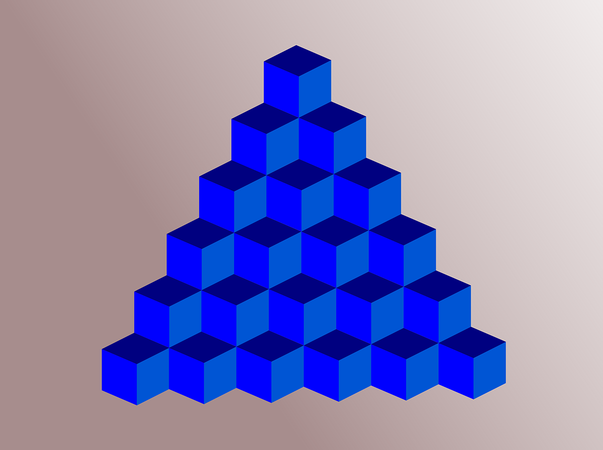 A tower of blue cubes