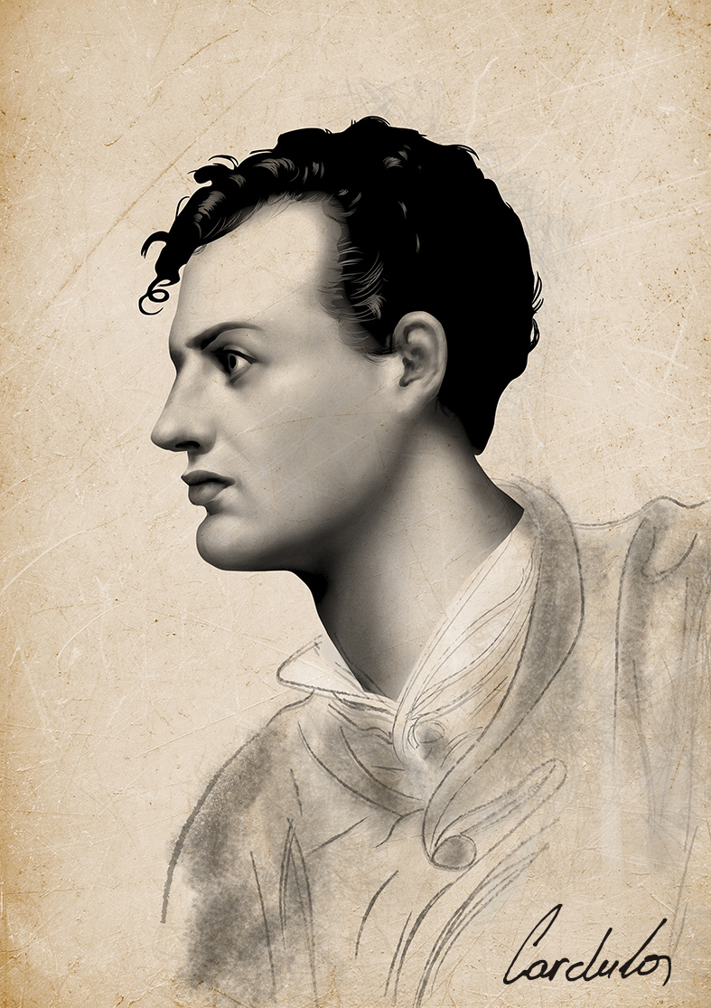 Lord Byron cardula ILLUSTRATION  portrait Digital Art  Drawing  artwork