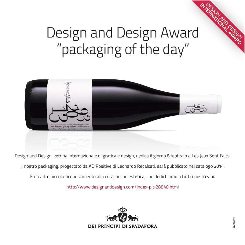 numbers typography composition wine label Spadafora AD Positive Leonardo Recalcati Sicily wine black and white Wine Packaging