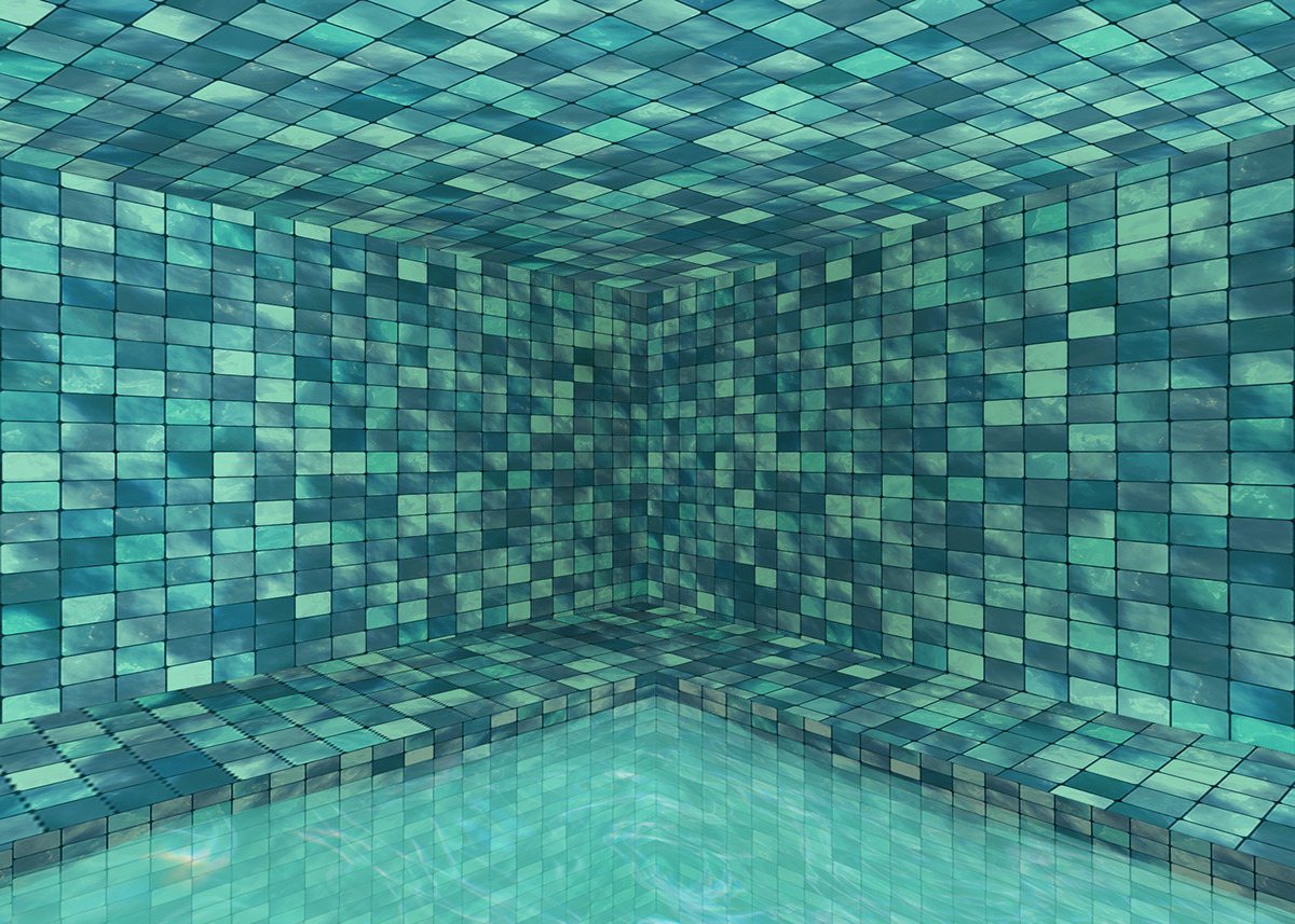 Maya 3D gfa installation Pool water tile grid arnold painting  