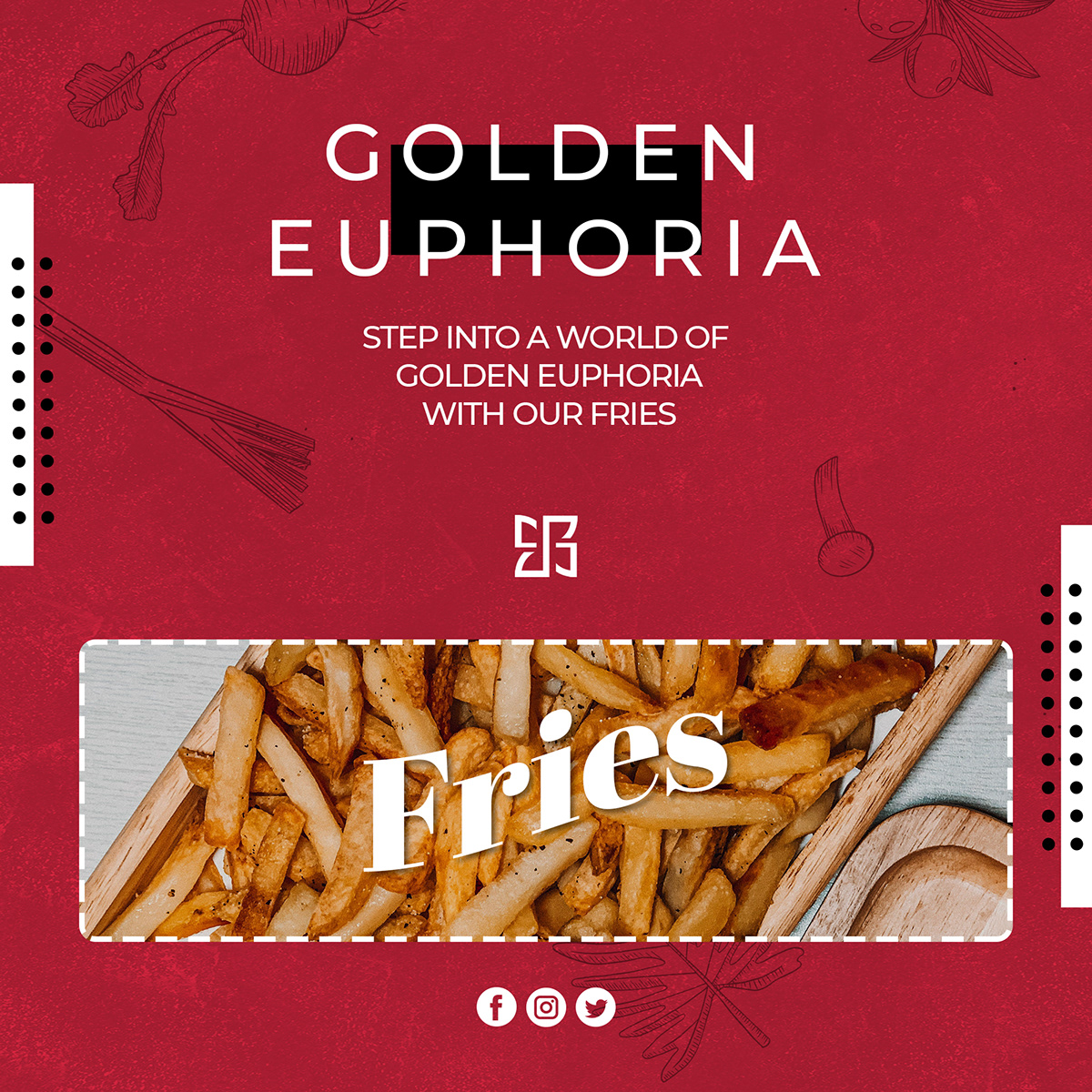 Social Media Design graphic design  french fries photoshop marketing  