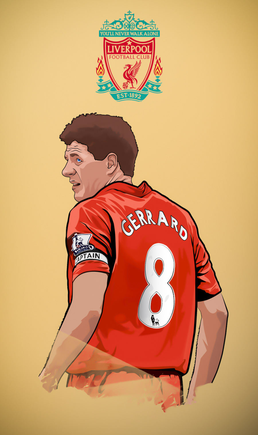 steven gerrard foot football Liverpool Reds RED's vector Illustrator Suarez