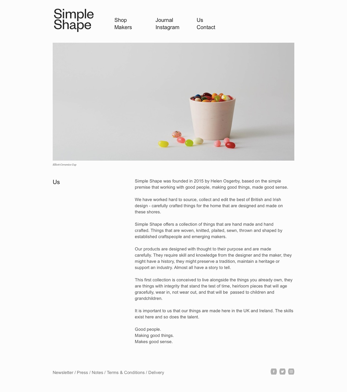 simple shape Website design Squarespace 7 Ecommerce ceramics  homeware The Printer's Son