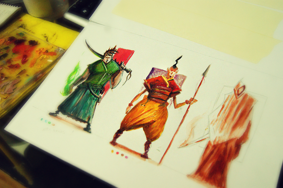 samurai sorcerer warriors sketches