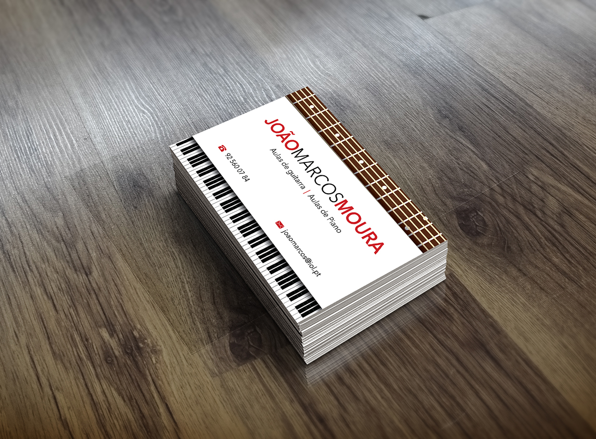 business card design Cartão de Visita Guitarra Piano guitar