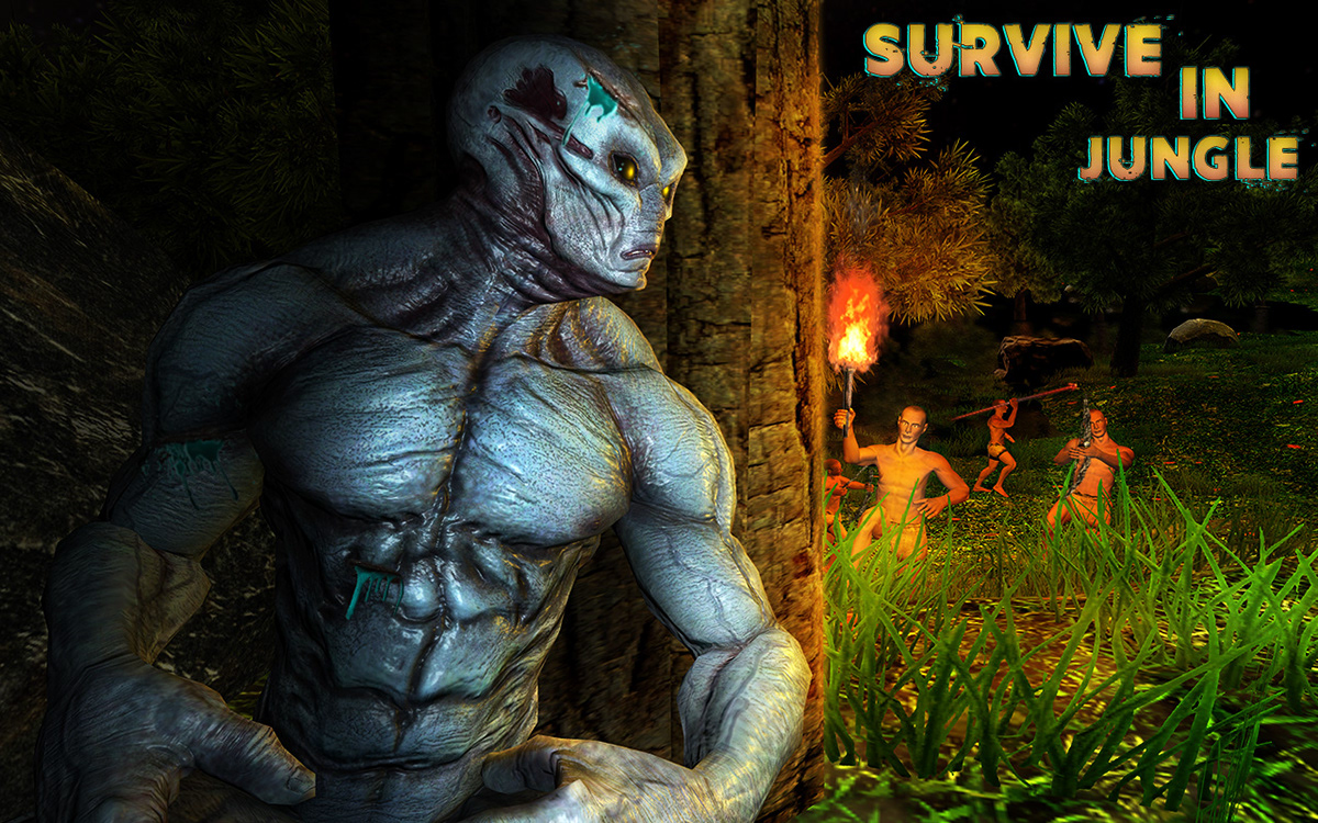 game graphic UI GUI Promo graphic design Alien Survival Island escape