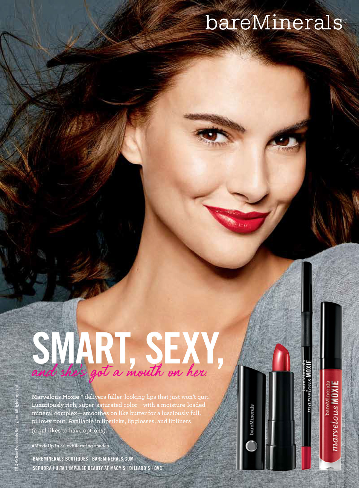 Marvelous Moxie beauty make-up Mineral Make-up lips campaign bareMinerals