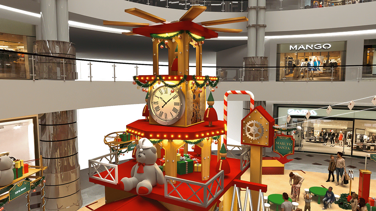 3ds max Christmas design Event Exhibition  klcc mall decoration rendering visualization vray