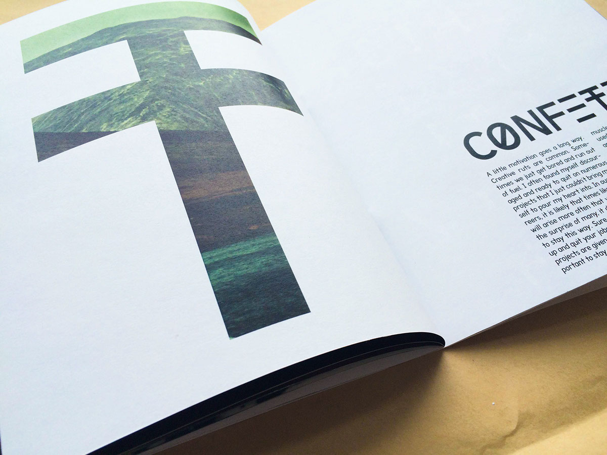 typeface design Typeface publication book minimal Imagery saddle stitch binding Nature