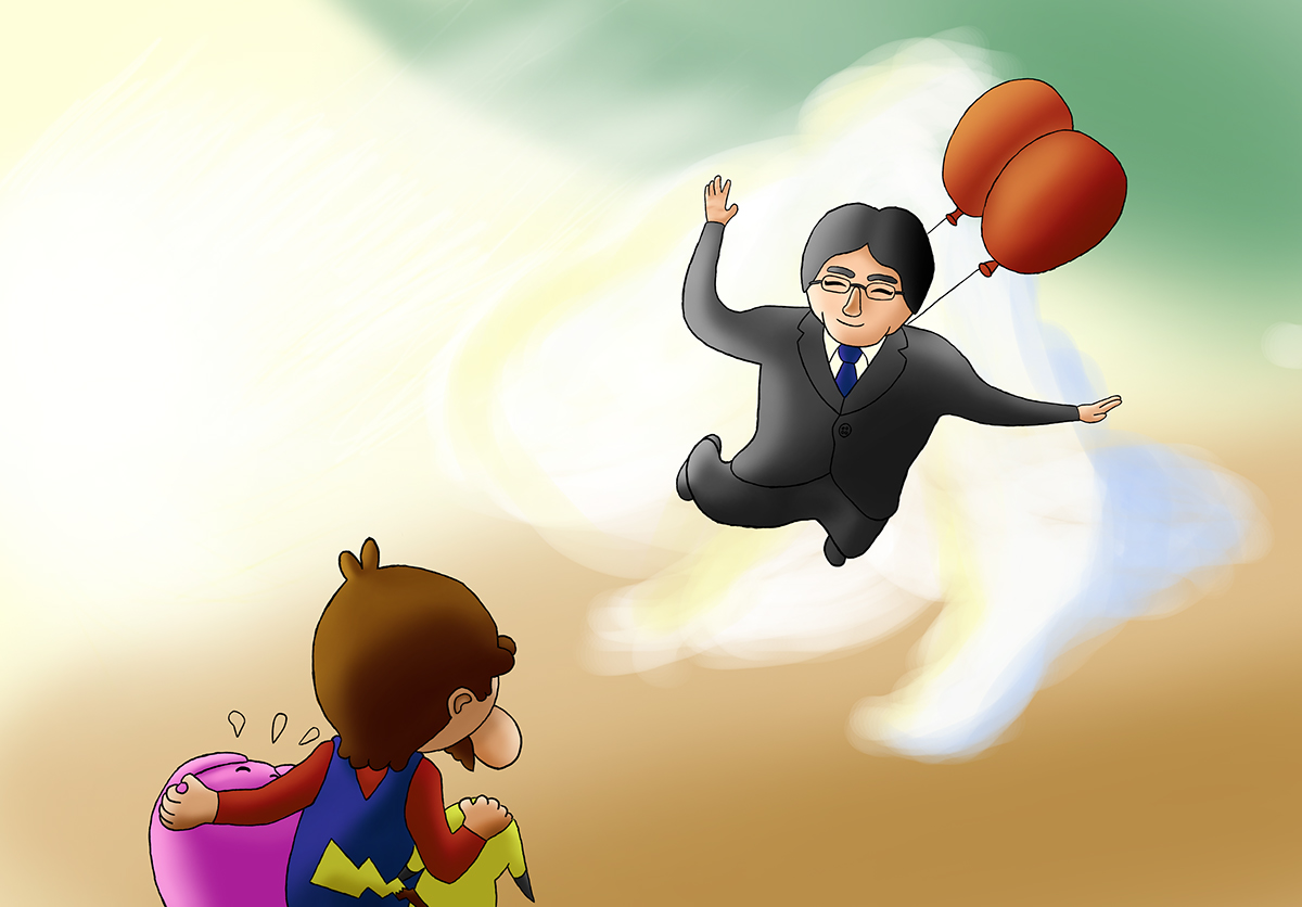 satoru iwata tribute caricature   Nintendo digital painting
