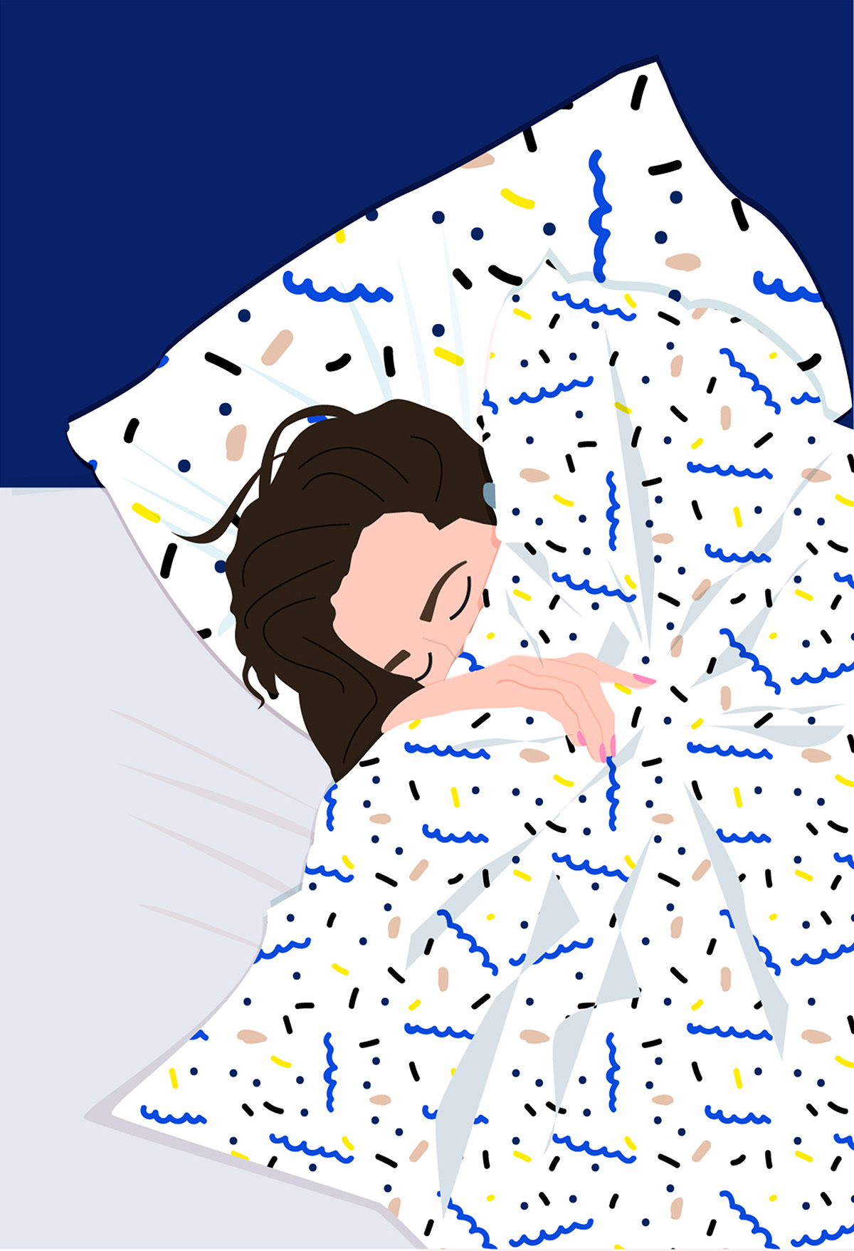 ILLUSTRATION  graphic design  Illustrator vector vector art girl sleep pattern