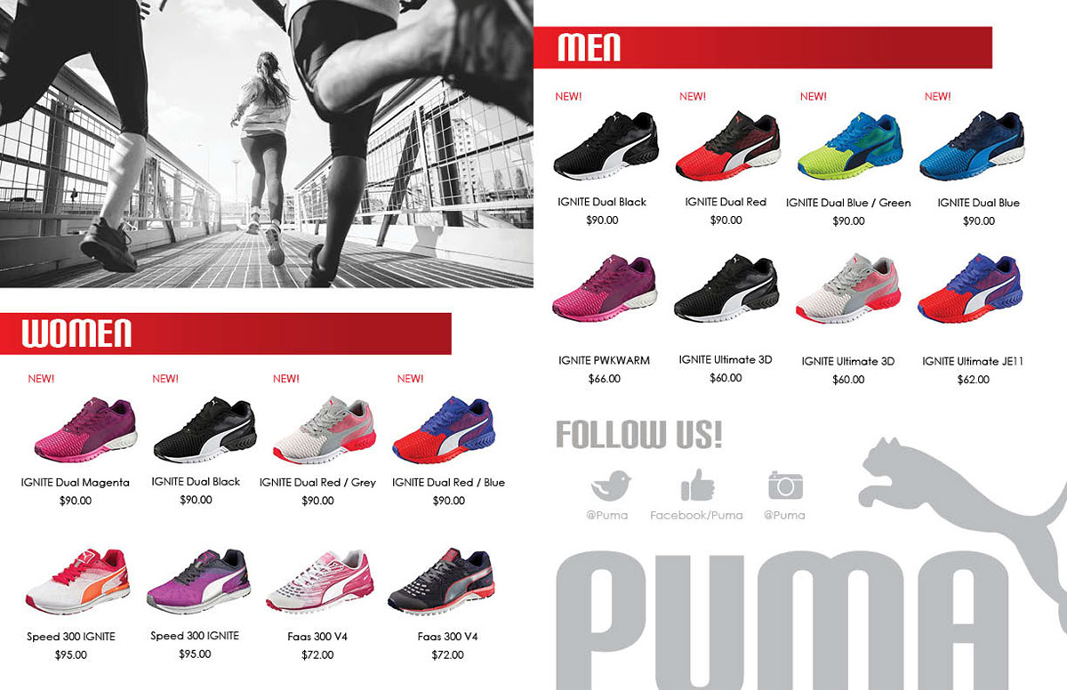 puma Layout InDesign hangtag product fitness