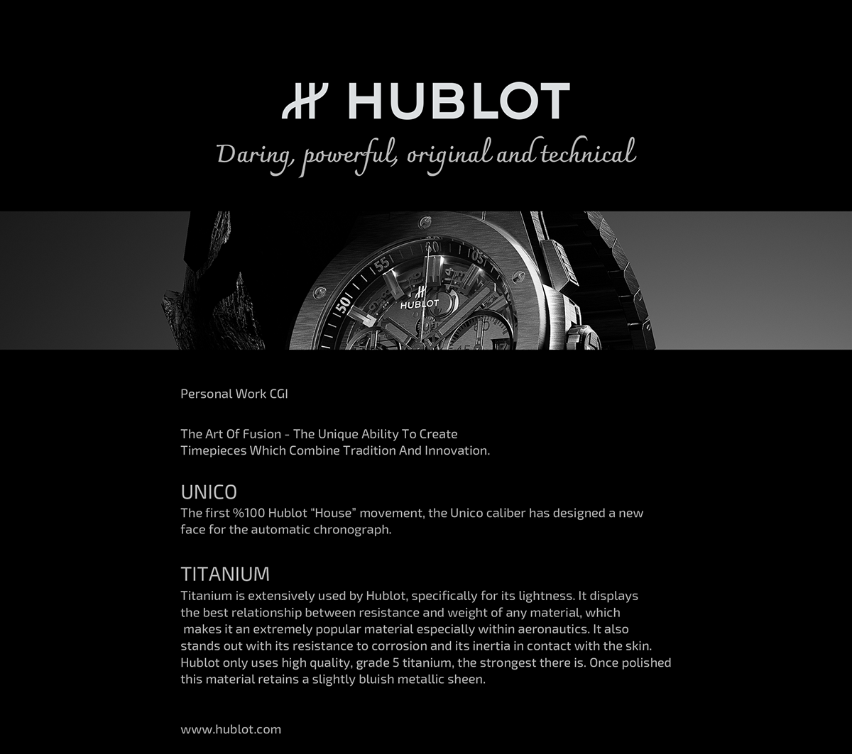 hublot watch cinema4d redshift product design  3D Render Photography 